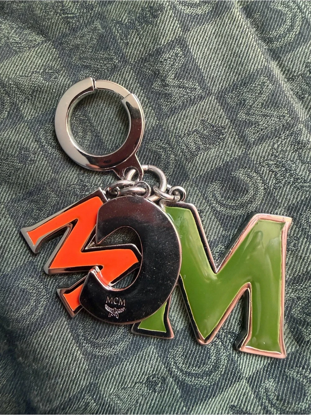 MCM Green & Orange Logo Bag charm/Keychain